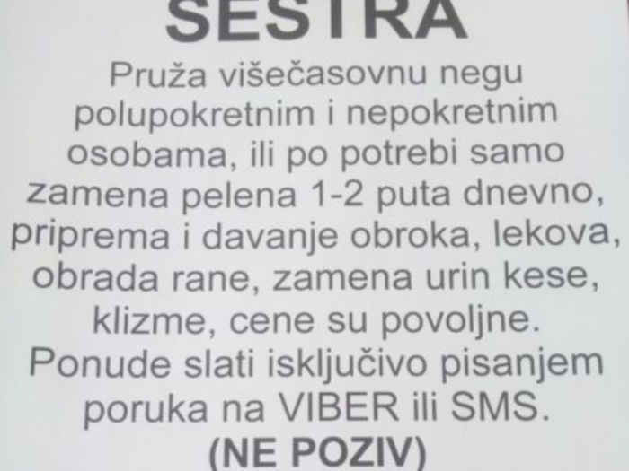negovateljica menjam pelene ili radim višečasovno sa kuvanjem besplatni mali oglasi