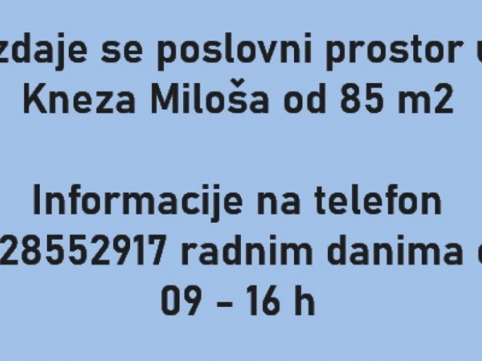 poslovni prostor izdavanje kneza miloša besplatni mali oglasi