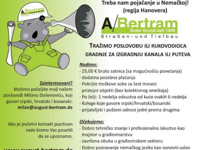 tražimo poslovođu ili rukovodioca hanover besplatni mali oglasi