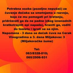 čuvanje dečka sa smetnjama u razvoju besplatni mali oglasi
