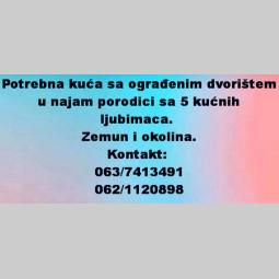 potrebna kuća sa ograđenim dvorištem u najam besplatni mali oglasi