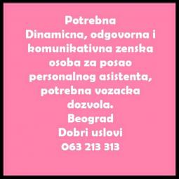 posao odgovorna, dinamicna i komunikativna zenska osoba za posao personalnog asistenta besplatni mali oglasi