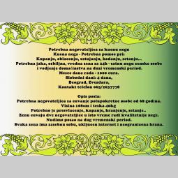 posao potrebna negovateljica za kućnu negu besplatni mali oglasi