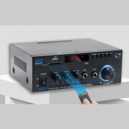 ak 45 radio pojačalo 80 w 40w x 2 prave snage sa bluetoothom 5 0 ,2 ekvilajzera za bass i visoke tonove ,2 prikljucka za mikrofone ,veliki potenciometar za pojacavanje tona ,usb priključkom besplatni mali oglasi