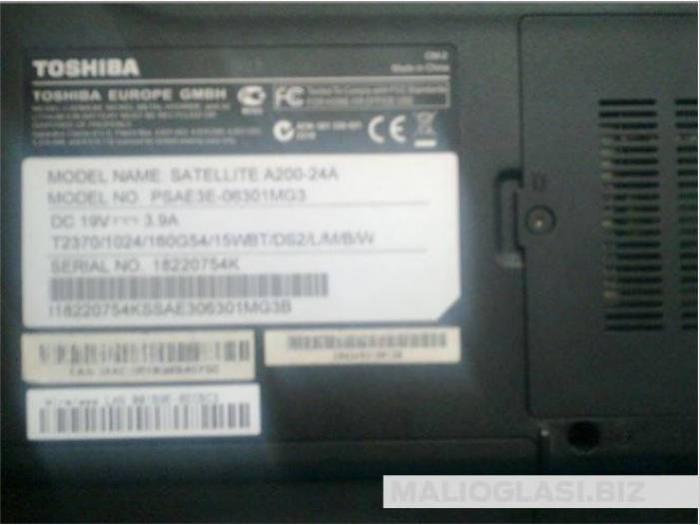 toshiba laptop a200 24a besplatni mali oglasi
