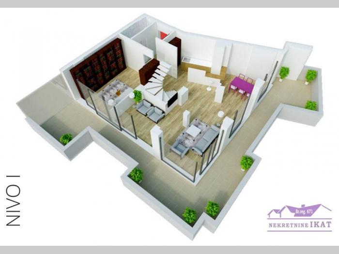 crveni krst, žička 195m2 penthaus, novo, lux besplatni mali oglasi