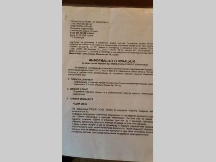 prodajem plac u šimanovcima, industrijska zona, građevinsko zemljište besplatni mali oglasi