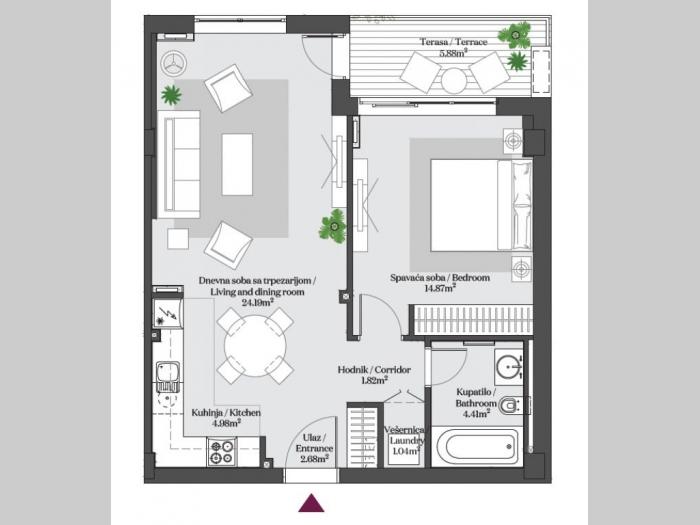beograd na vodi, bw magnolia, lux, 60m2 besplatni mali oglasi