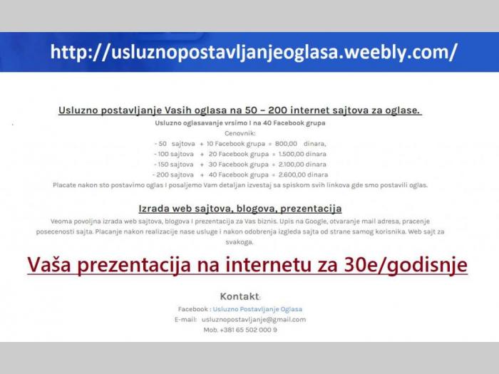 usluga uslužno postavljanje oglasa na 50 200 sajtova besplatni mali oglasi