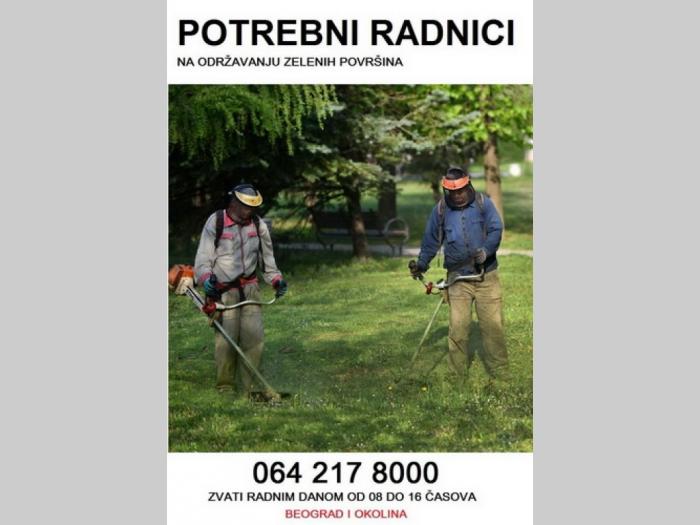 potrebni radnici na održavanju zelenih površina besplatni mali oglasi