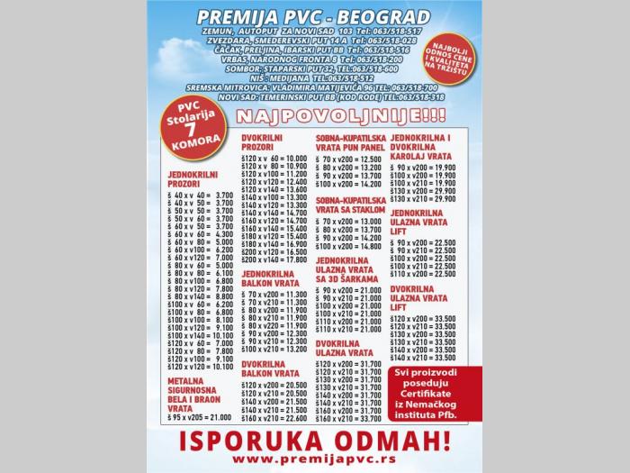 premija pvc stolarija besplatni mali oglasi