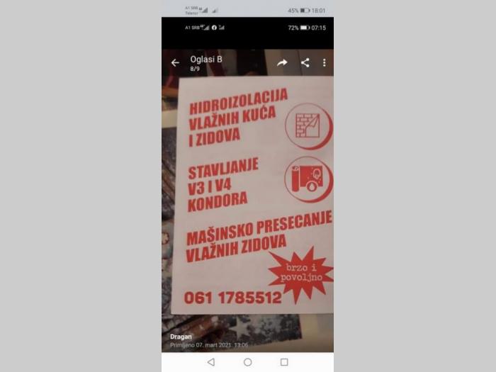 hidroizolacija vlažnih kuća besplatni mali oglasi