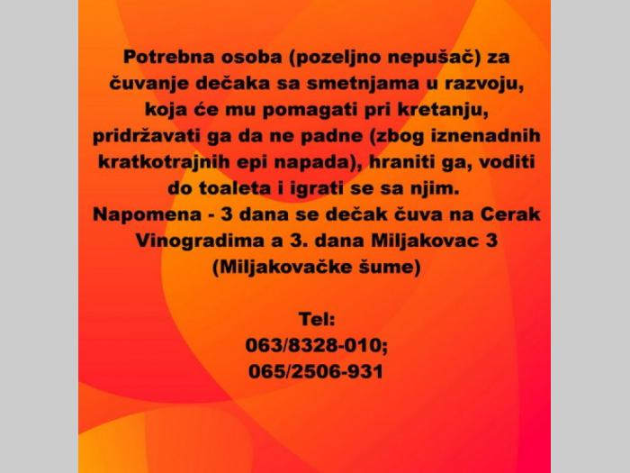 čuvanje dečka sa smetnjama u razvoju besplatni mali oglasi