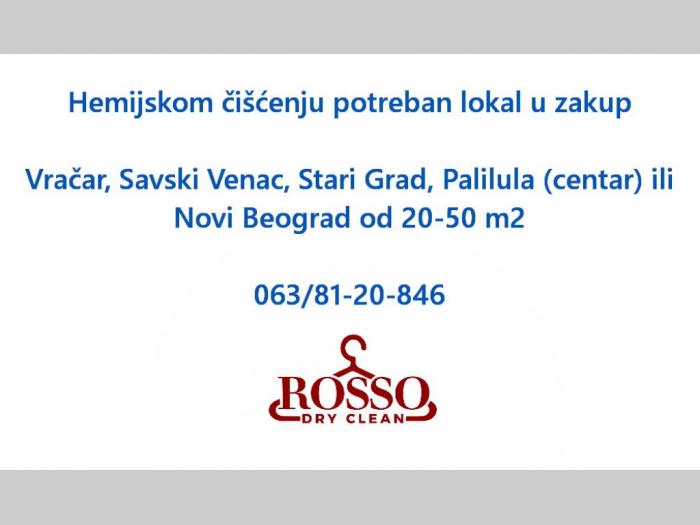 hemijskom čišćenju potreban lokal u zakup u centru ili širem centru besplatni mali oglasi