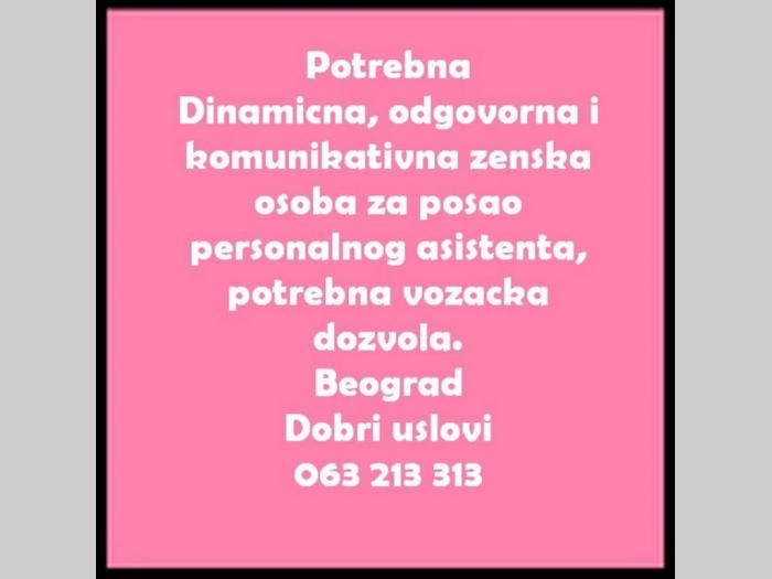 posao odgovorna, dinamicna i komunikativna zenska osoba za posao personalnog asistenta besplatni mali oglasi