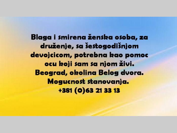 posao žena sa druženje sa detetom besplatni mali oglasi