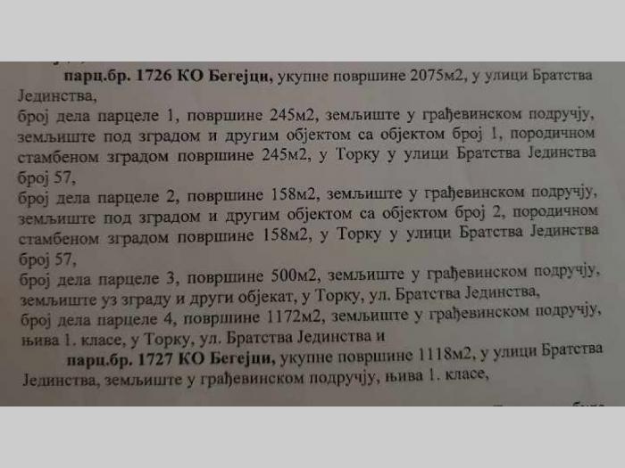 kuća sa placem torak besplatni mali oglasi