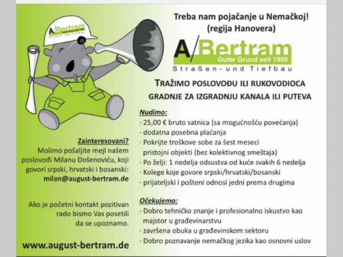 tražimo poslovođu ili rukovodioca hanover besplatni mali oglasi